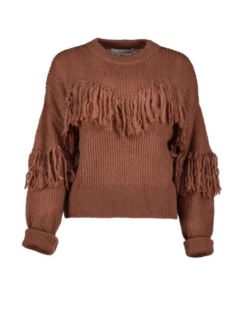 Front of a model wearing a size L Glam Slam Sweater in Twilight in Twilight by bishop + young. | dia_product_style_image_id:346001